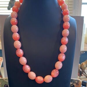 Elegant Pink Moonglow Lucite Beaded Necklace